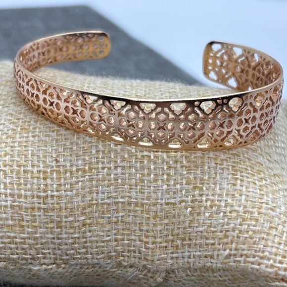 Kendra Scott Rose Gold Plated Uma Filigree Cuff Bracelet - Picture 4 of 7